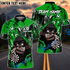 BlueJose Darts Cool Bandit Gorilla Design Personalized Name, Team Name Unisex Shirt (4 Colors)