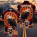 BlueJose Darts Fire Eagle On Skull Design Personalized Name, Team Name Unisex Shirt (4 Colors)