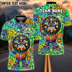 BlueJose Darts Cool Dartboard Graffiti X-eyes Design Personalized Name, Team Name Unisex Shirt (4 Colors)
