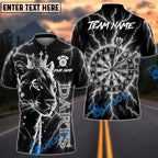 BlueJose Darts Lightning Leopard King With Dartboard Design Personalized Name, Team Name Unisex Shirt (6 Colors)