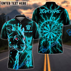 BlueJose Darts Lightning Leopard King With Dartboard Design Personalized Name, Team Name Unisex Shirt (6 Colors)