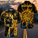 BlueJose Darts Lightning Leopard King With Dartboard Design Personalized Name, Team Name Unisex Shirt (6 Colors)