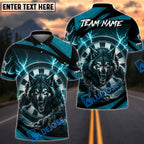 BlueJose Darts Lightning Wolf With Dartboard Design Personalized Name, Team Name Unisex Shirt (6 Colors)