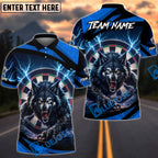 BlueJose Darts Lightning Wolf With Dartboard Design Personalized Name, Team Name Unisex Shirt (6 Colors)