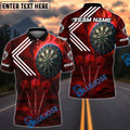 BlueJose Darts Fire Flame White Arrow Design Personalized Name, Team Name Unisex Shirt (4 Colors)