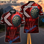 BlueJose Darts Fire Flame White Arrow Design Personalized Name, Team Name Unisex Shirt (4 Colors)