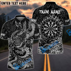 BlueJose Darts Dartboard Eastern Dragon Personalized Name, Team Name Unisex Shirt (6 Colors)
