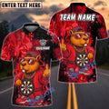 BlueJose Darts Cool Capybara Dartboard Design Personalized Name, Team Name Unisex Shirt (4 Colors)