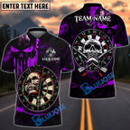 BlueJose Darts Skull Target Gothic Design Personalized Name, Team Name Unisex Shirt (4 Colors)