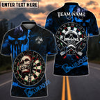 BlueJose Darts Skull Target Gothic Design Personalized Name, Team Name Unisex Shirt (4 Colors)