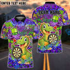 BlueJose Darts Graffiti Cute Dinosaur Dartboard Design Personalized Name, Team Name Unisex Shirt (4 Colors)