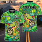 BlueJose Darts Graffiti Cute Dinosaur Dartboard Design Personalized Name, Team Name Unisex Shirt (4 Colors)