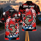 BlueJose Darts Graffiti Valentine Bear Dartboard Hug Love Power Art Personalized Name, Team Name Unisex Shirt (4 Colors)