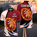 BlueJose Darts Tribal Pattern Burning Dartboard Personalized Name, Team Name Unisex Shirt (4 Colors)