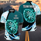 BlueJose Darts Tribal Pattern Burning Dartboard Personalized Name, Team Name Unisex Shirt (4 Colors)