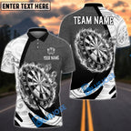 BlueJose Darts Tribal Pattern Burning Dartboard Personalized Name, Team Name Unisex Shirt (4 Colors)