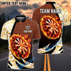 BlueJose Darts Tribal Pattern Burning Dartboard Personalized Name, Team Name Unisex Shirt (4 Colors)