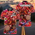 BlueJose Darts Cool Rooster Dartboard Design Personalized Name, Team Name Unisex Shirt (4 Colors)