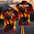 BlueJose Darts Flame Dragon And Skull With Dartboard Design Personalized Name, Team Name Unisex Shirt (4 Colors)