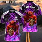 BlueJose Darts Fire Bull Hold Dartboard Design Personalized Name, Team Name Unisex Shirt (4 Colors)
