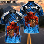 BlueJose Darts Fire Bull Hold Dartboard Design Personalized Name, Team Name Unisex Shirt (4 Colors)