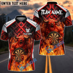 BlueJose Darts Fire Bull Hold Dartboard Design Personalized Name, Team Name Unisex Shirt (4 Colors)