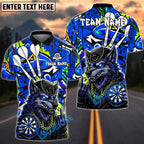 BlueJose Darts Hiphop Wolf Graffity Design Personalized Name, Team Name Unisex Shirt (4 Colors)