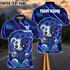 BlueJose Darts Neon Scary Teddy Bear Dartboard Design Personalized Name, Team Name Unisex Shirt (4 Colors)