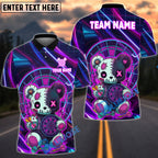 BlueJose Darts Neon Scary Teddy Bear Dartboard Design Personalized Name, Team Name Unisex Shirt (4 Colors)