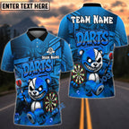 BlueJose Darts X-eye Halloween Bear With Dartboard Design Personalized Name, Team Name Unisex Shirt (4 Colors)