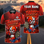 BlueJose Darts X-eye Halloween Bear With Dartboard Design Personalized Name, Team Name Unisex Shirt (4 Colors)