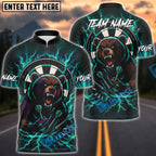 BlueJose Darts Furious Grizzly Bear Dartboard Personalized Name, Team Name Shirt (4 Colors)