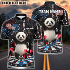 BlueJose Darts Patriotic Cute Panda Dartboard Fireworks American Flag Personalized Name Shirt