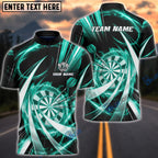 BlueJose Darts Flame Swirl Tornado Design Personalized Name, Team Name Unisex Shirt (4 Colors)