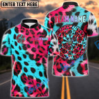 BlueJose Darts Neon Leopard Print Darboard Graphic Multicolor Options Personalized Name Shirt (6 Colors)