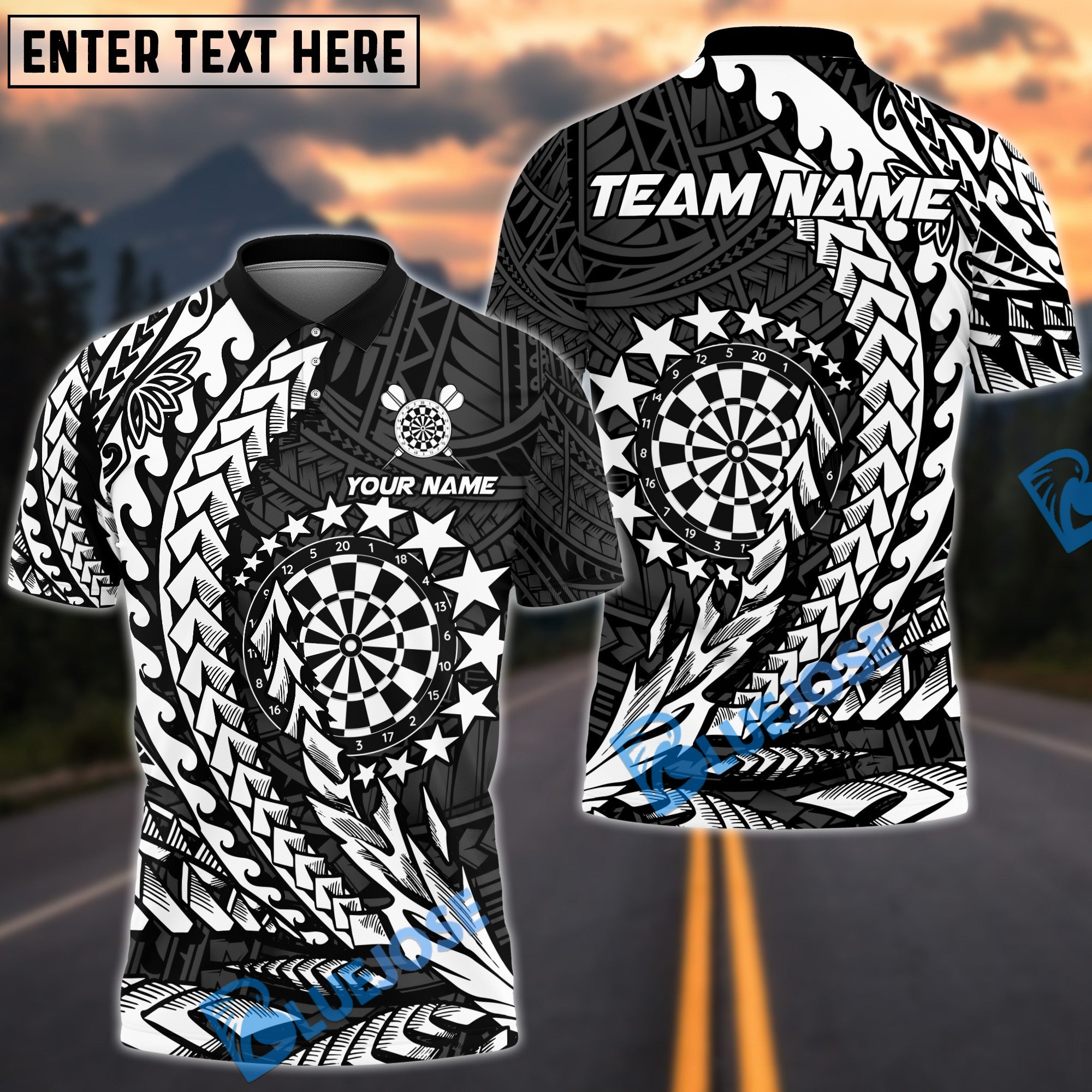 BlueJose Darts Maori Star Customized Name, Team Name 3D Shirt (4 Colors)
