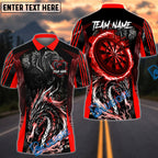 BlueJose Darts Angry Dragon Multicolor Options Personalized Name Pocket Shirt (4 Colors)
