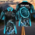 BlueJose Darts Angry Dragon Multicolor Options Personalized Name Pocket Shirt (4 Colors)