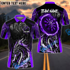 BlueJose Darts Angry Dragon Multicolor Options Personalized Name Pocket Shirt (4 Colors)