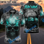 BlueJose Darts Smoke Triple Skulls Customized Name, Team Name 3D Shirt (4 Colors)