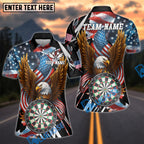 BlueJose Darts American Eagle Patriotic USA Flag Dartboard Champion Design Personalized Name Shirt