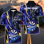 BlueJose Darts Samurai Line Gold Premium Fire Dartboard Customized Name, Team Name 3D Shirt (4 Colors)