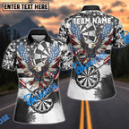 BlueJose Darts Grunge Eagle American Flag Black White Personalized Name, Team Name Shirt