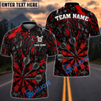 BlueJose Darts Black Marble Target Bullseye Personalized Name, Team Name Shirt (4 Colors)