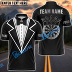 BlueJose Darts Tuxedo Crown Board Black Personalized Name Shirt