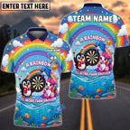 BlueJose Darts Cute Unicorn Penguin Dolphin Rainbow Fantasy Design Personalized Name Shirt