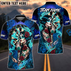 BlueJose Darts Gothic Sugar Skull Rose Smoke Multicolor Options Personalized Name Shirt (4 Colors)