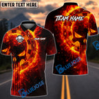 BlueJose Darts Flaming Punisher Skull Dartboard Multicolor Options Personalized Name Shirt (4 Colors)