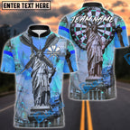 BlueJose Darts Liberty Urban Art Dartboard Customized Name, Team Name 3D Shirt (4 Colors)
