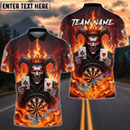 BlueJose Darts Evil Joker Fire Cards Customized Name, Team Name 3D Shirt (4 Colors)